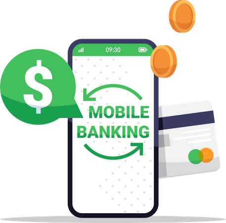 Mobile banking app  Illustration