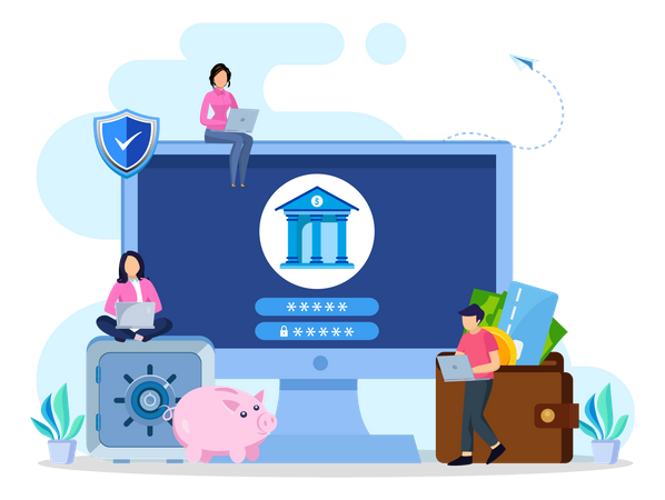 Mobile Banking App  Illustration