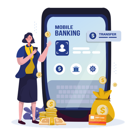 Mobile banking application  Illustration