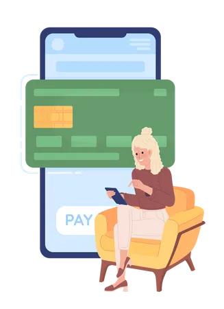 Mobile banking customer  Illustration