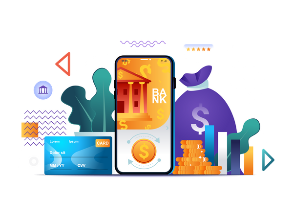 Mobile banking  Illustration