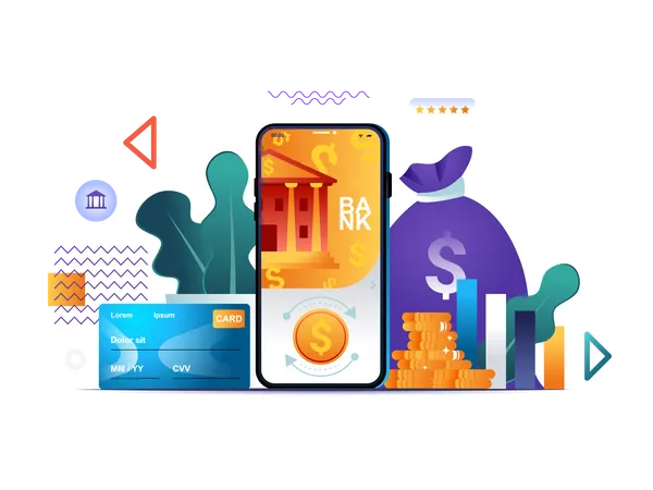 Mobile banking  Illustration