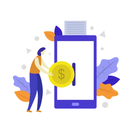 Mobile Banking  Illustration