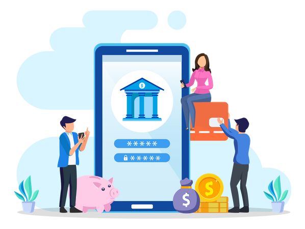 Mobile Banking  Illustration