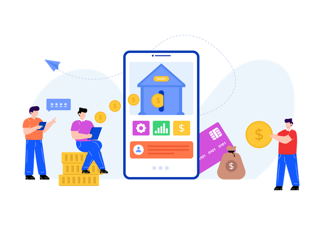 Mobile Banking  Illustration