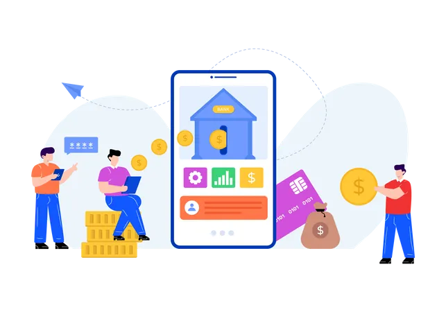 Mobile Banking  Illustration