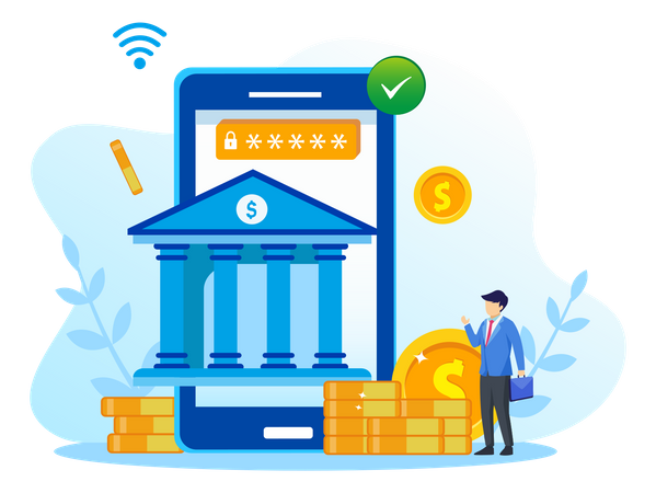 Mobile Banking  Illustration