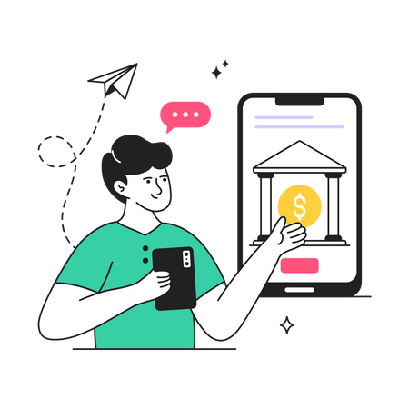 Mobile Banking  Illustration