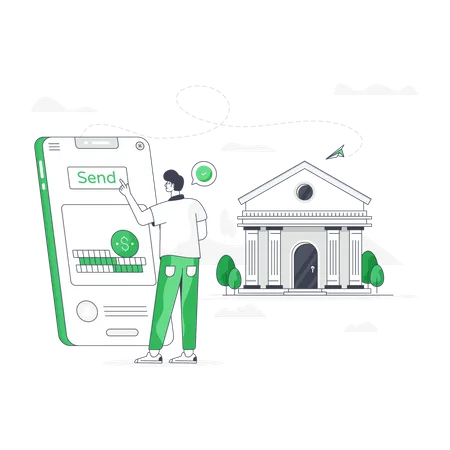 Mobile Banking  Illustration