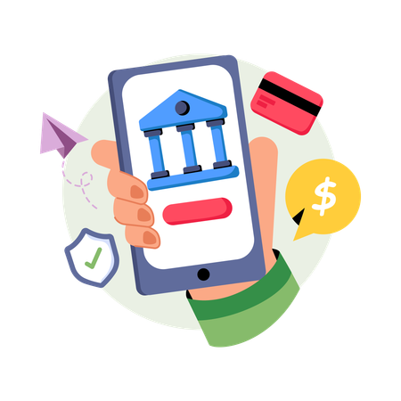 Mobile Banking  Illustration