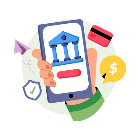 Mobile Banking  Illustration