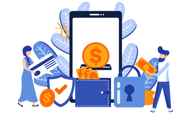 Mobile Banking  Illustration