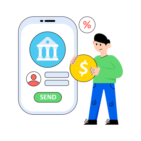 Mobile Banking  Illustration