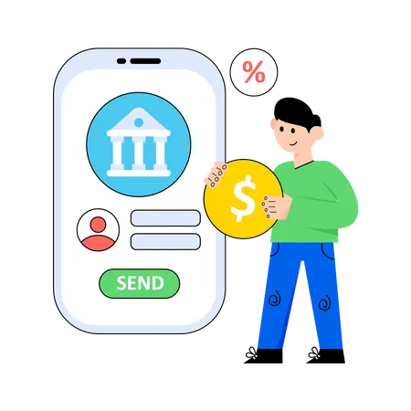 Mobile Banking  Illustration