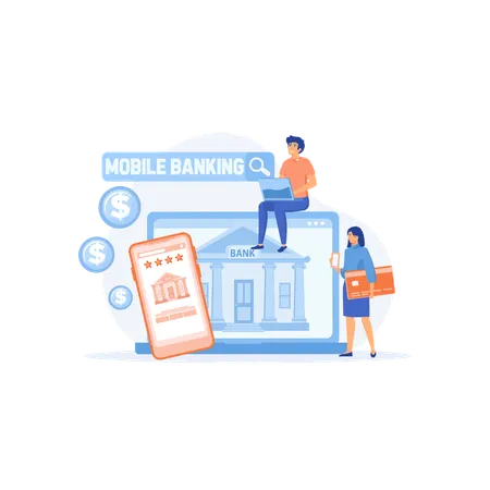 Mobile Banking  Illustration