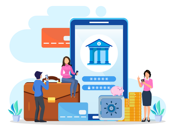 Mobile Banking Service  Illustration