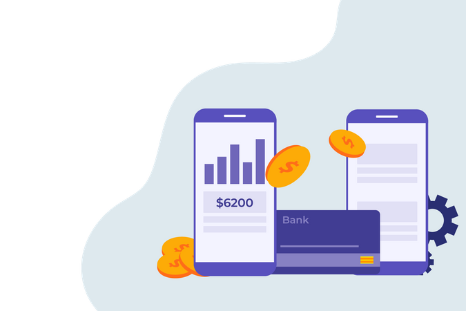 Mobile banking transactions  Illustration