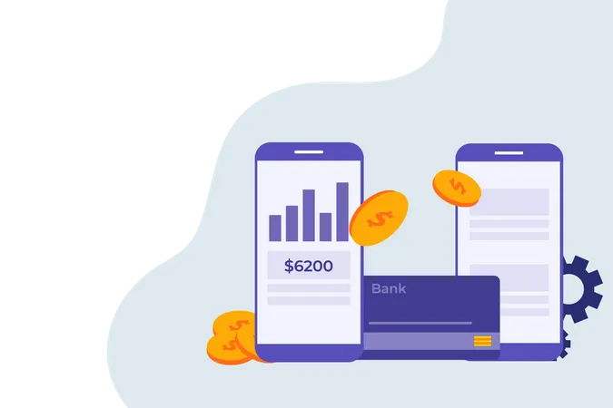 Mobile banking transactions  Illustration