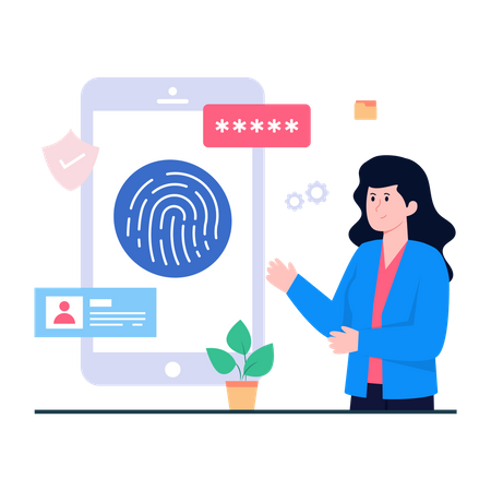 Mobile Biometric  Illustration