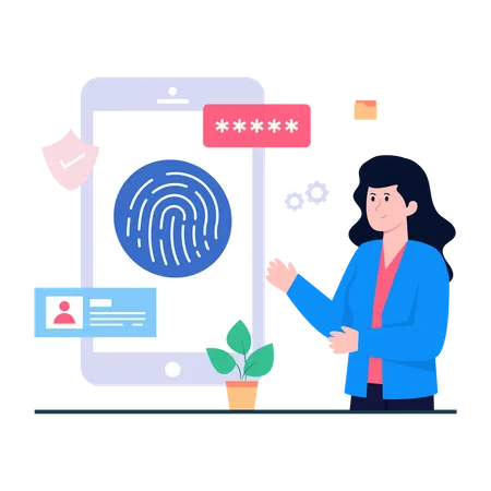 Mobile Biometric  Illustration