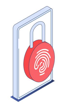 Mobile biometric lock  Illustration