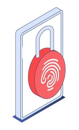Mobile biometric lock  Illustration
