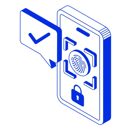 Mobile biometric lock  Illustration