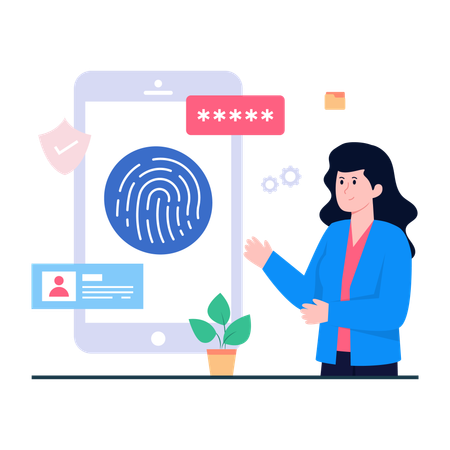 Mobile biometrische  Illustration