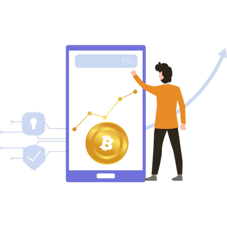 Mobile bitcoin investment application  Illustration