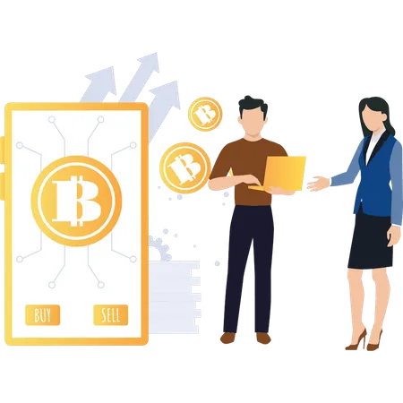 Mobile bitcoin network  Illustration