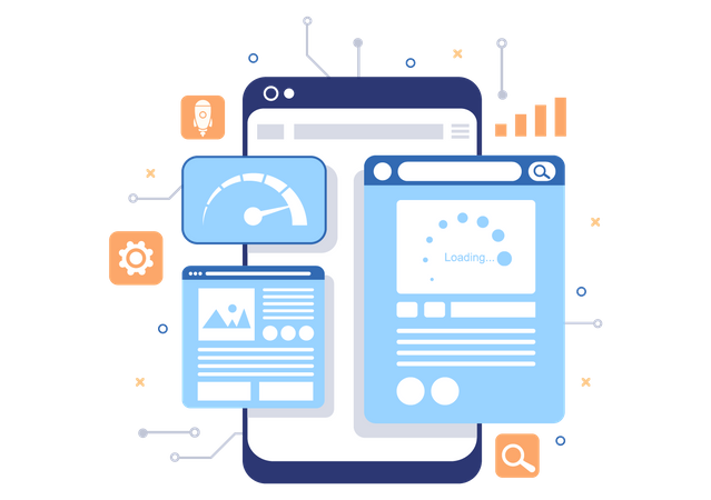 Mobile browser optimization  Illustration