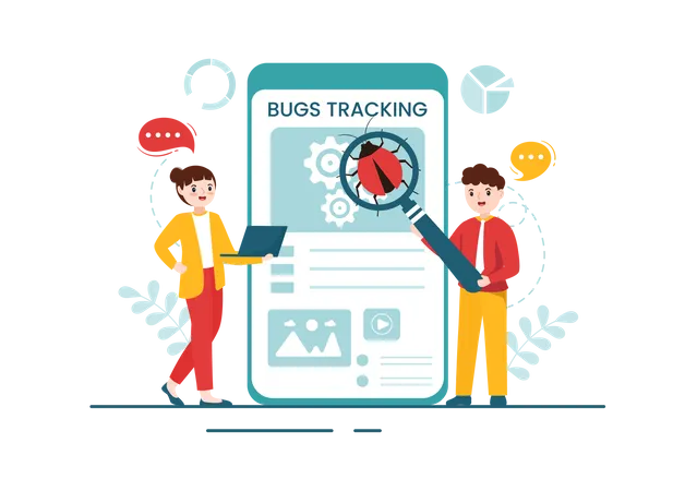 Mobile Bug Tracking  Illustration