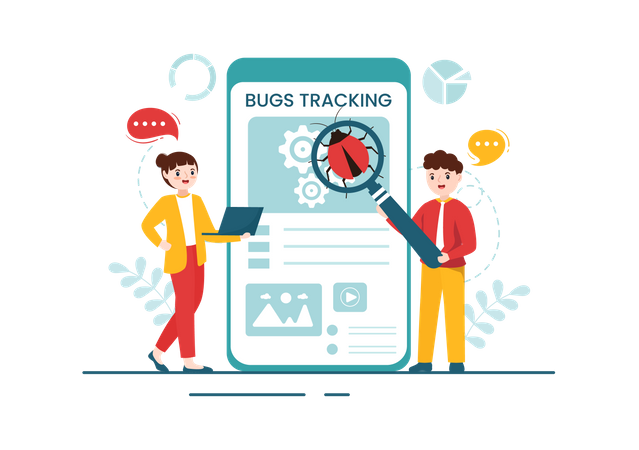 Mobile Bug Tracking  Illustration