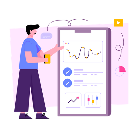 Mobile Business Report  Illustration