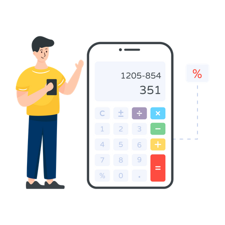 Mobile Calculator  Illustration