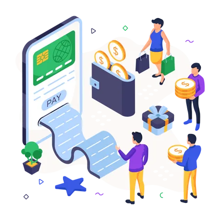 Mobile Card Payment  Illustration