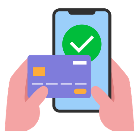 Mobile card payment successful Illustration