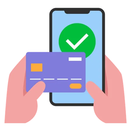 Mobile card payment successful  Illustration