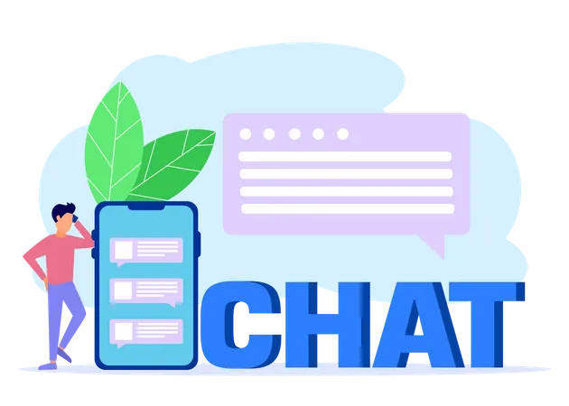 Mobile Chat Illustration
