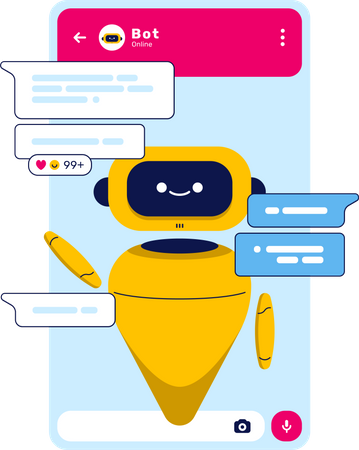 Mobile Chat Bot Illustration