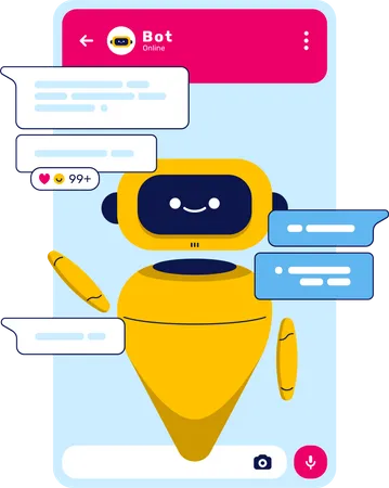 Mobile Chat Bot  Illustration