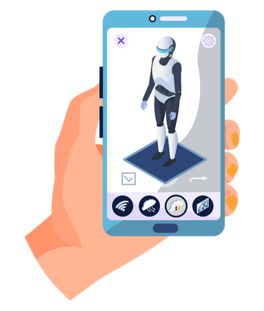 Mobile chat bot  Illustration