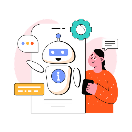 Mobile Chat Bot  Illustration