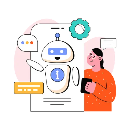 Mobile Chat Bot  Illustration