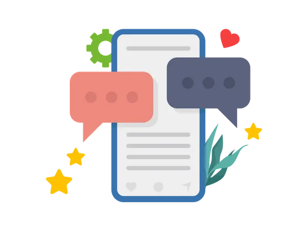 Mobile Chat  Illustration