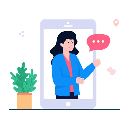 Mobile Chat  Illustration