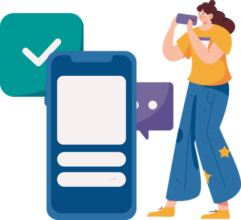 Mobile chatting  Illustration