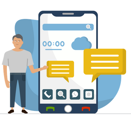 Mobile Chatting  Illustration