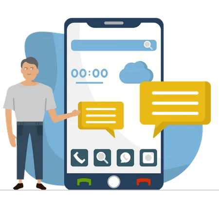 Mobile Chatting  Illustration