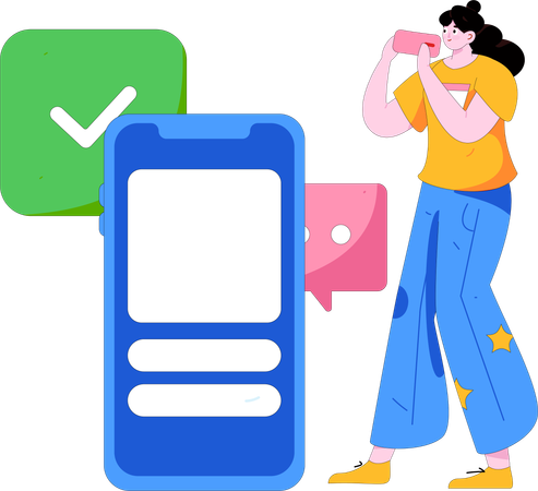 Mobile Chatting  Illustration